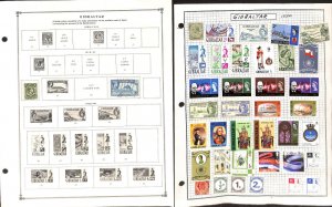 Gibralter Stamp Collection on 15 Scott International Pages, 1889-1980 (BD)