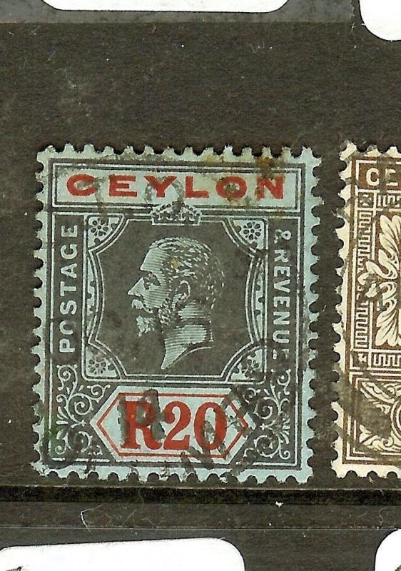 CEYLON  (B1101) KGV  20R  SG319  VFU