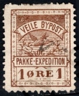 1887 Denmark Local Post 1 Ore Veile City Post and Parcel Forwarding Used