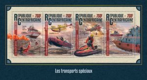 C A R - 2016 - Special Transport - Perf 4v Sheet - Mint Never Hinged