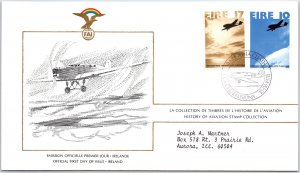HISTORY OF AVIATION TOPICAL FIRST DAY COVER SERIES 1978 - IRELAND 17p AND 10P