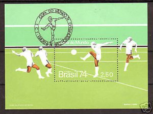 Brazil Sc 1351 used 1974 World Cup Soccer, Munich S/S