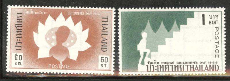 Thailand Scott 440-441 MH* Children's day 1966 set