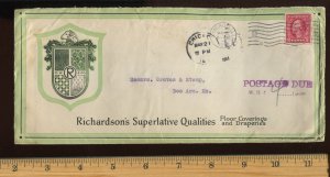 409 Schermack Used on Richardson's Drapes Illustrated Postge Due Cover L1532x
