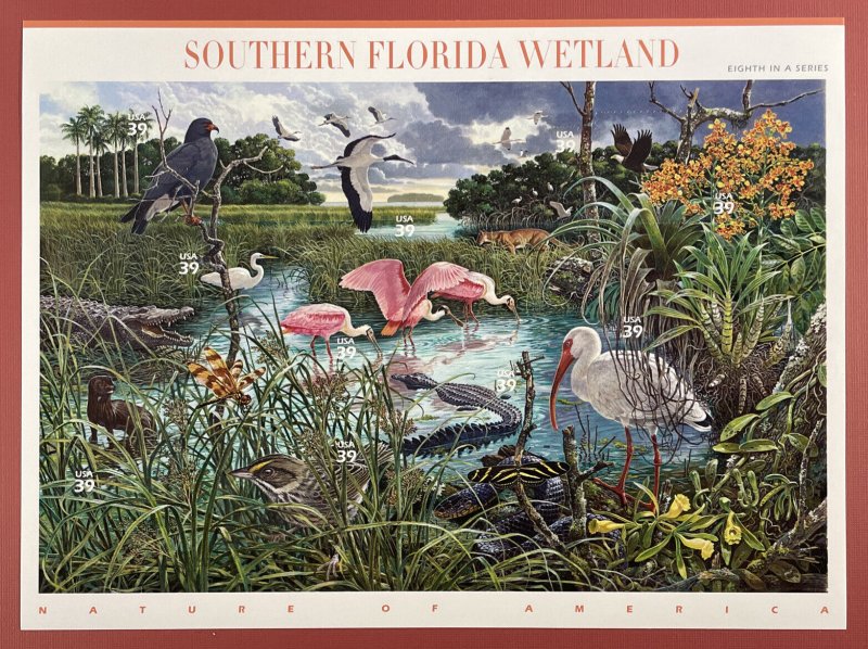 Scott 4099 SOUTHERN FLORIDA WETLAND Pane of 10 US 37¢ Stamps MNH 2003