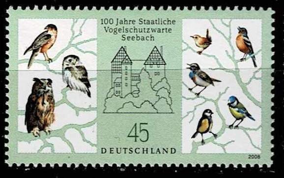 Germany 2008, Sc.#2478 MNH Castle Seebach and different Birds