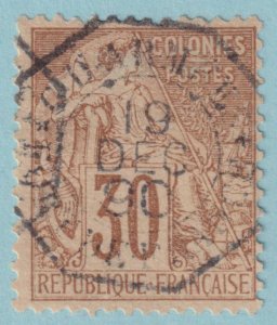 FRENCH COLONIES 55  USED - NO FAULTS VERY FINE! - INTERESTING CANCEL - FLL