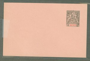 French Guiana  1892 25c black on pink, flap is not stuck