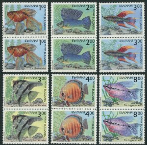 Bulgaria #3766-3771 Exotic Fish Postage Pairs Marine Sea Creatures 1993 Mint NH