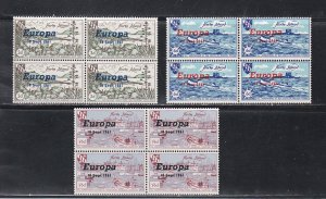 Herm Island, Europa 1961 Overprints, Blocks of Four, Mint NH