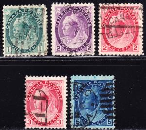Canada Scott 75-79  F to VF used.