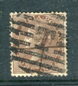 INDIA; 1860s early classic QV issue used 1a. value LETTERED POSTMARK T