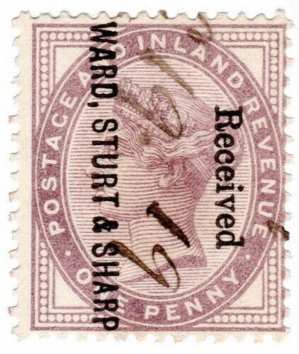 (I.B) QV Commercial Overprint : Ward Sturt & Sharp