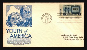 US SC# 963 FDC / Anderson / Plate Single - L4366