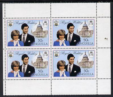 Booklet - Anguilla 1981 Royal Wedding two 50c booklet pan...