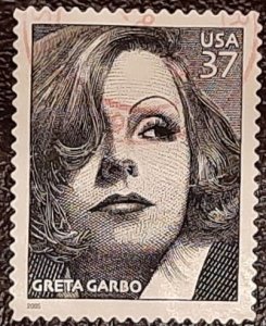 US Scott # 3943; used 37c Greta Garbo from 2005; XF centering; off paper