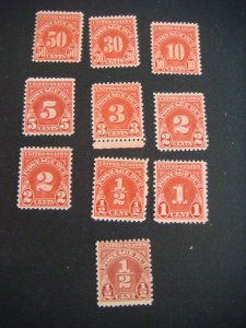 wbstamps: USA J79-J86 MOG NH Cat $267