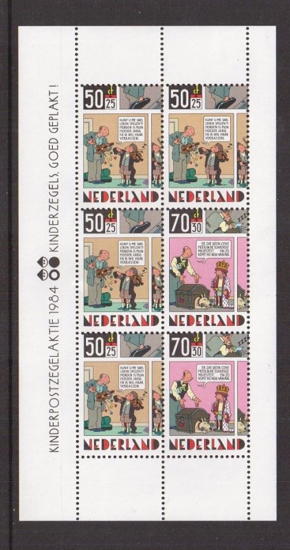 Netherlands  #B607-B610a  MNH   1984  sheet comic strips