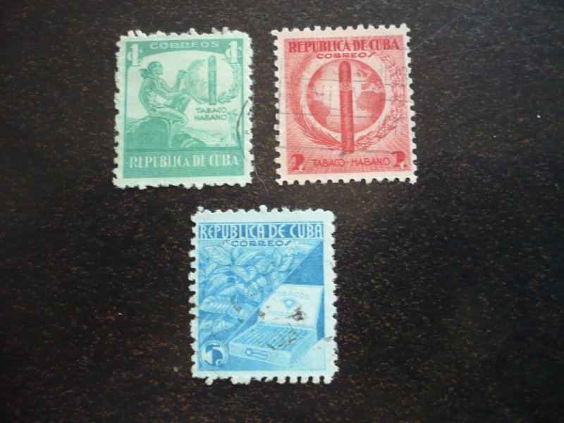 Stamps - Cuba - Scott# 356-358 - Used Set of 3 Stamps