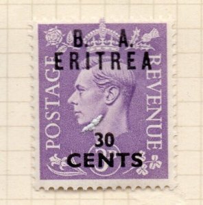 Eritrea 1948 GVI Issue Fine Mint Hinged 30c. Surcharged BMA Optd NW-198910 