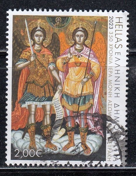 Greece 2023 Paintings of Archangels Michael and Gabriel Used