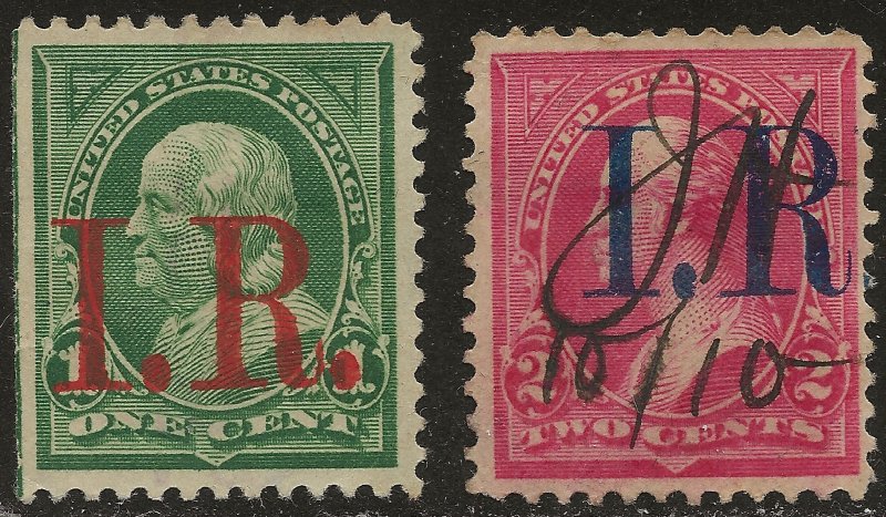 USA 1898 Revenue #R154 #R155 1c, 2c Used