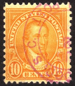 1927, US 10c, Monroe, Used, purple cancel, Sc 642