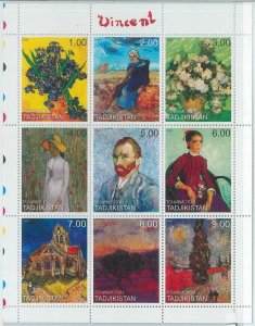 M1873 - TAJIKISTAN, 2000 MINIATURE SHEET: Vincent Van Gogh, Art, Netherlands