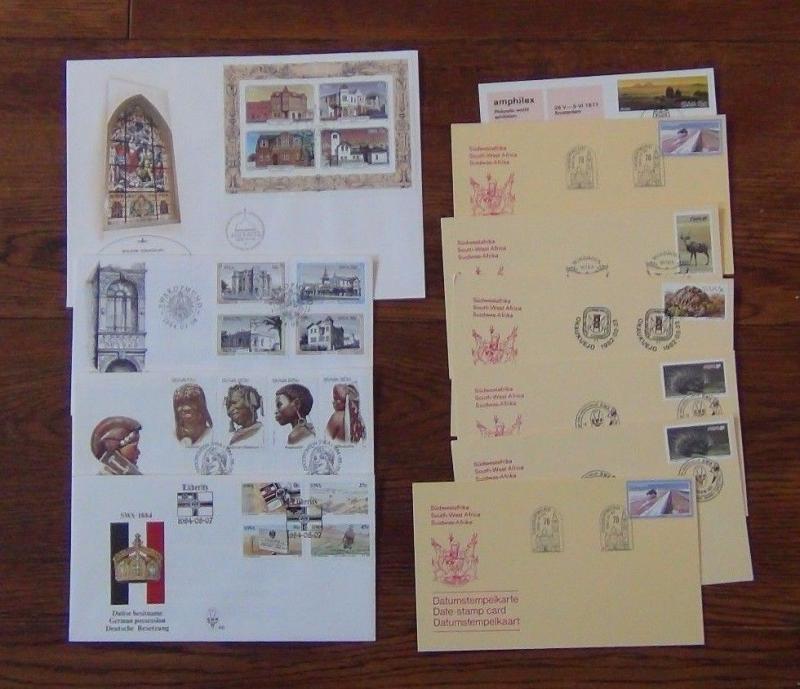 South West Africa Covers Postcards 1981 1984 Buildings Headdresses German etc