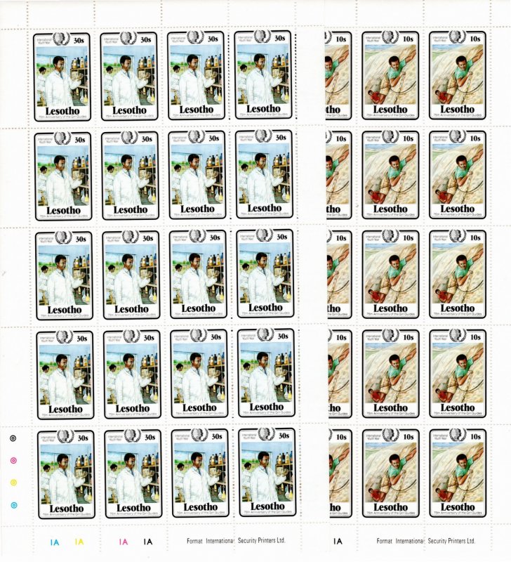 Lesotho 1985 MNH Sc 487-90 sheets of 20