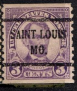 US Stamp #600x43 - Abraham Lincoln - Regular Issue 1923-29 Coil Precancel