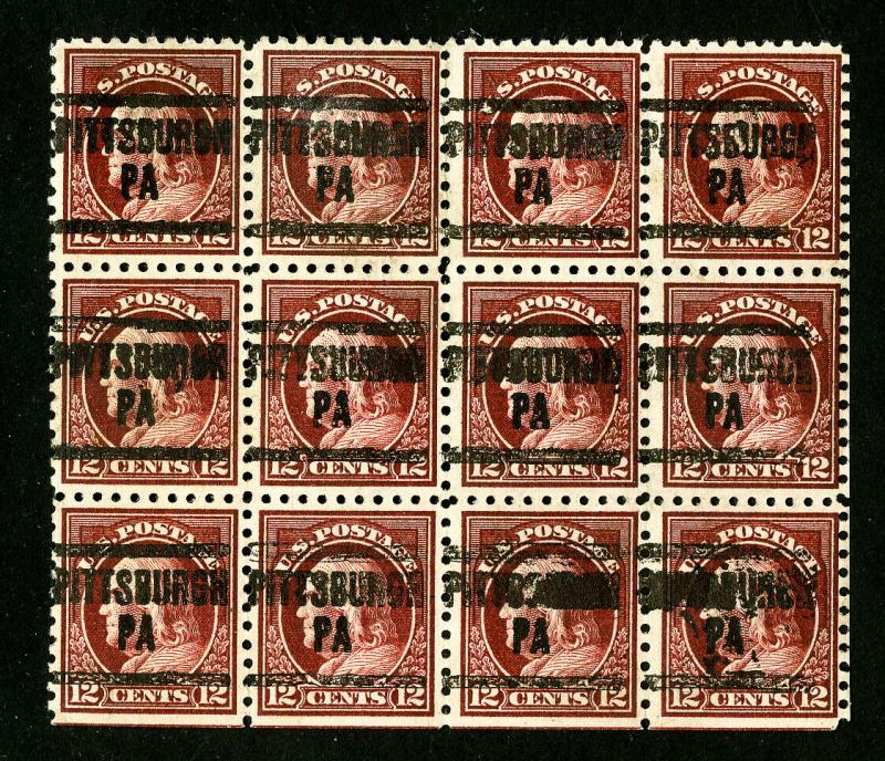 US Stamps # 435a F-VF Fresh Used Block of 12