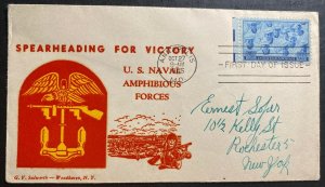 1945 Annapolis USA Patriotic First Day Cover FDC Spearheading For Victory