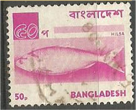 BANGLADESH, 1973, used  50k,  Hilsa. Scott 48