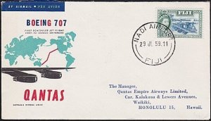 FIJI 1959 Qantas first flight cover to Honolulu Hawaii.....................A7781