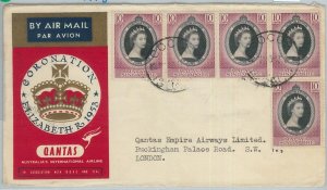 74811 - MALAYA Singapore - POSTAL HISTORY - CORONATION Flight Cover 1953 QUANTAS 