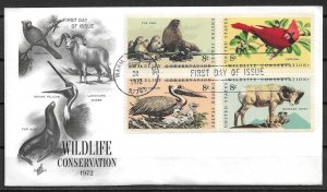 1972 #1464-7 Wildlife Conservation FDC