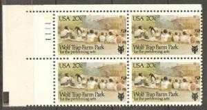 Scott #2018 MNH Wolf Trap Farm Park Plate Block of 4