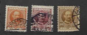 Denmark SC#76-78 Used F-VF SCV$12.50...nice bargain!!