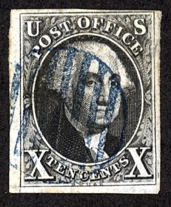 U.S. #2 Used Blue Grid Cancel