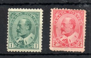 Canada KEVII 1903 1c & 2c mint MH #174 #176 WS14171 