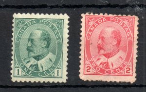 Canada KEVII 1903 1c & 2c mint MH #174 #176 WS14171
