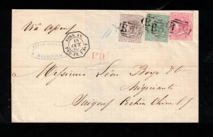 Mauritius #32 #35 #37 (SG #56 #62 #64) Very Fine Used On Cover To Saigon China