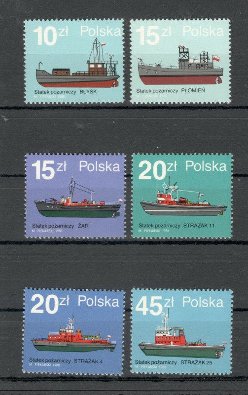 POLAND-MNH** MNH** SET-SHIPS FIRE-1988.