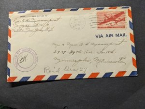 NAVY #93 Bizerte, Tunisia, North Africa 1943 Censored WWII Naval Cover