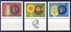 Argentina 1984 FAO Conference Plants Flowers Set of 3 MNH