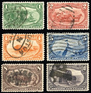 US Stamps # 285-90 Used VF Scott Value $142.00