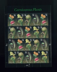 United States 34¢ Carnivorous Plants Postage Stamps #3528 MNH Full Sheet