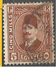 EGYPT, 1927, used 5m, King Fuad Scott 135