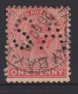 South Australia Sc#145 Perfin SA Used